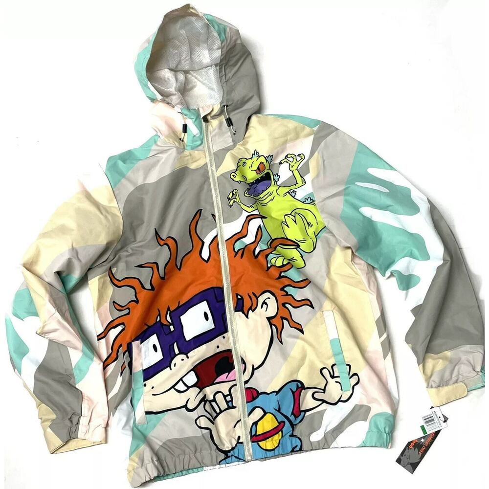 Nickelodeon Members Only Rugrats Jacket Size L All Over Print Windbreaker Men’s